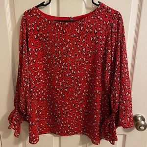 Red Cheetah Blouse